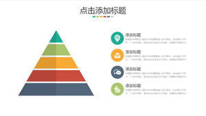 Color triangle hierarchical relationship PPT chart