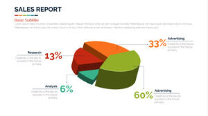 Color stereo high and low ratio PPT pie chart template