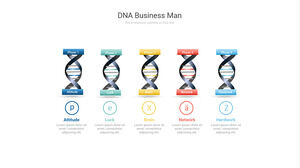 Color DNA double helix structure PPT graphic template