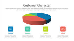 Color three-dimensional PPT pie chart template material