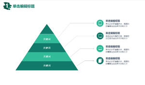Template PPT hierarki segitiga hijau sederhana