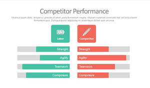 Green and red competitiveness and strength comparison PPT template