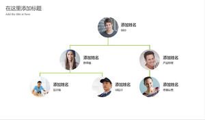Light green simple with avatar PPT organizational chart