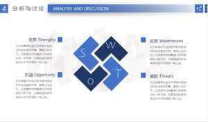Mavi taze SWOT analizi PPT şablonu