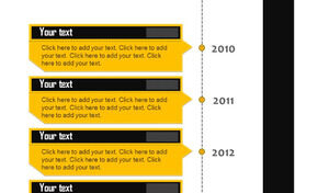 Yellow and black eye-catching vertical PPT timeline material