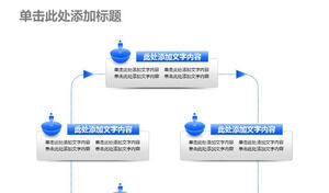 藍色文本框描述文字循環PPT模板