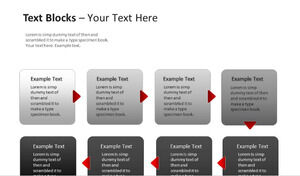 Modèle PPT de processus d'étape d'instructions de zone de texte en noir et gris