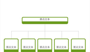 Green simple two-tier organizational chart PPT template