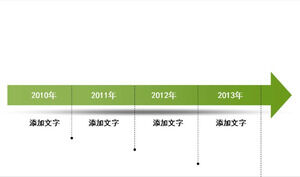 Green simple arrow timeline PPT template material