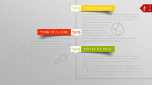 Gray three-dimensional label timeline PPT template