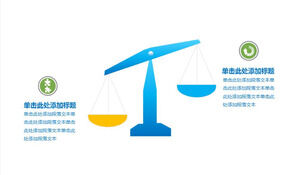 Diagrama PPT de comparație în stilul de echilibru albastru doi