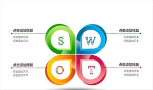 Kolorowa motylkowa analiza SWOT grafika PPT