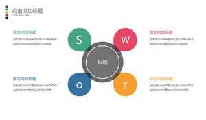 Fresh color SWOT analysis PPT template