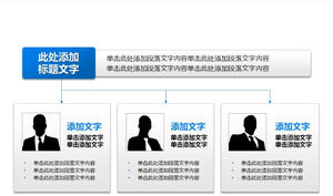 Niebieski schemat organizacyjny ze zdjęciami osób PPT