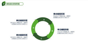 绿色简单圆四圆关系PPT模板