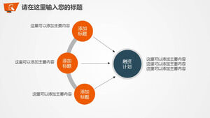 Оранжевый трехчленный шаблон диаграммы PPT отношения агрегации
