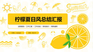 Lemon theme summer wind summary report general ppt template