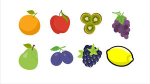 Cute cartoon vector fruit ppt material