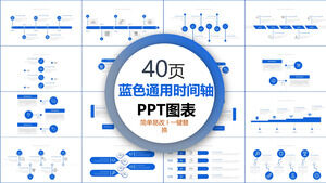 جمع الرسوم البيانية الجدول الزمني العالمي للأعمال الزرقاء PPT