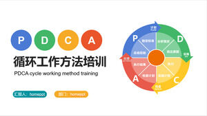 PDCAサイクル作業方法トレーニングPPTテンプレートのダウンロード
