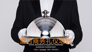 Template PPT pelatihan pendidikan etiket bisnis hotel dinamis sederhana