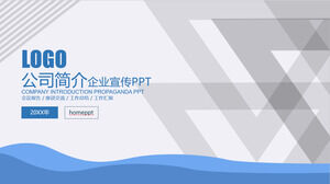 Modello PPT di pubblicità aziendale profilo aziendale blu