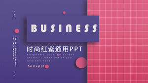 Fashion red and purple simple general PPT template 2