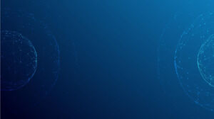 Imaginea de fundal PPT cu sensul tehnologiei planetei linie cu puncte abstracte albastre