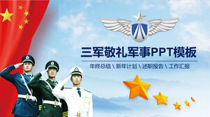 La plantilla PPT general de la industria del saludo de la marina, el ejército y la fuerza aérea