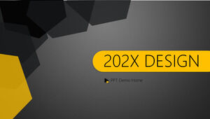 Black and yellow color matching simple business PPT template 2
