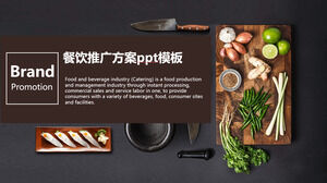 Simple, fashionable and fresh catering promotion plan ppt template