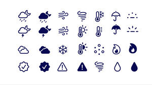Vektor flaches Wettersymbol ppt-Material
