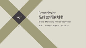 Modèle PPT de livre de planification de plan marketing de marque brune