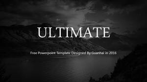 Simple and elegant black and gray fashion European and American style PPT template