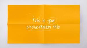 Yellow gray simple creative crease paper PPT template