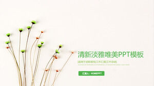 Green fresh and elegant simple and beautiful PPT template