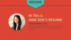 Red personal resume PPT template suitable for girls