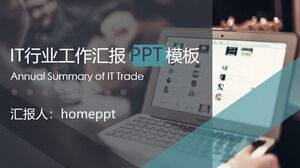 Plantilla PPT de informe de trabajo de la industria de Internet de TI azul
