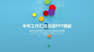 Blaue PPT-Vorlage für den zusammenfassenden Halbjahresarbeitsbericht