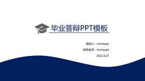 Blaue einfache und großzügige Abschlussverteidigung PPT-Vorlage