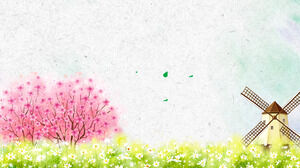Beautiful spring spring flowers blooming PPT background