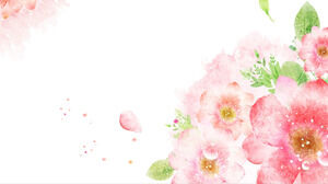 Immagine di sfondo PPT di fiori ad acquerello brillante