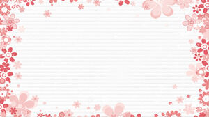 粉色卡通花朵PPT邊框背景圖片