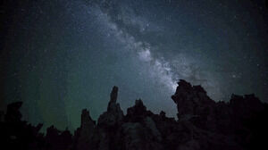 اثنين من صور خلفية PPT السماء المرصعة بالنجوم في الغلاف الجوي