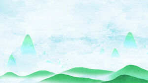 Green fresh mountain bamboo lotus PPT background picture