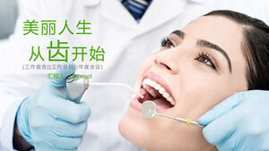 Frische medizinische Schönheitsausrüstung dentale ppt-Vorlage