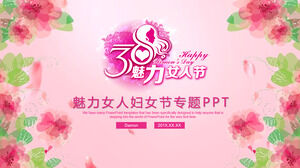 Dynamic pink women's day PPT template 2
