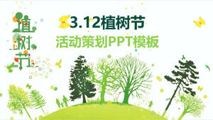Modelo de PPT de planejamento de eventos do Dia da Árvore estética verde