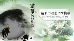 Modèle PPT du festival de Qingming pour garçon de berger de lotus