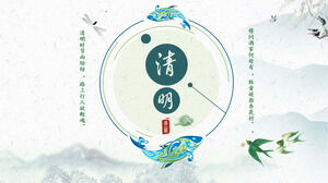 Antik stil ve Qingming festivali slayt gösterisi şablonu indir 2